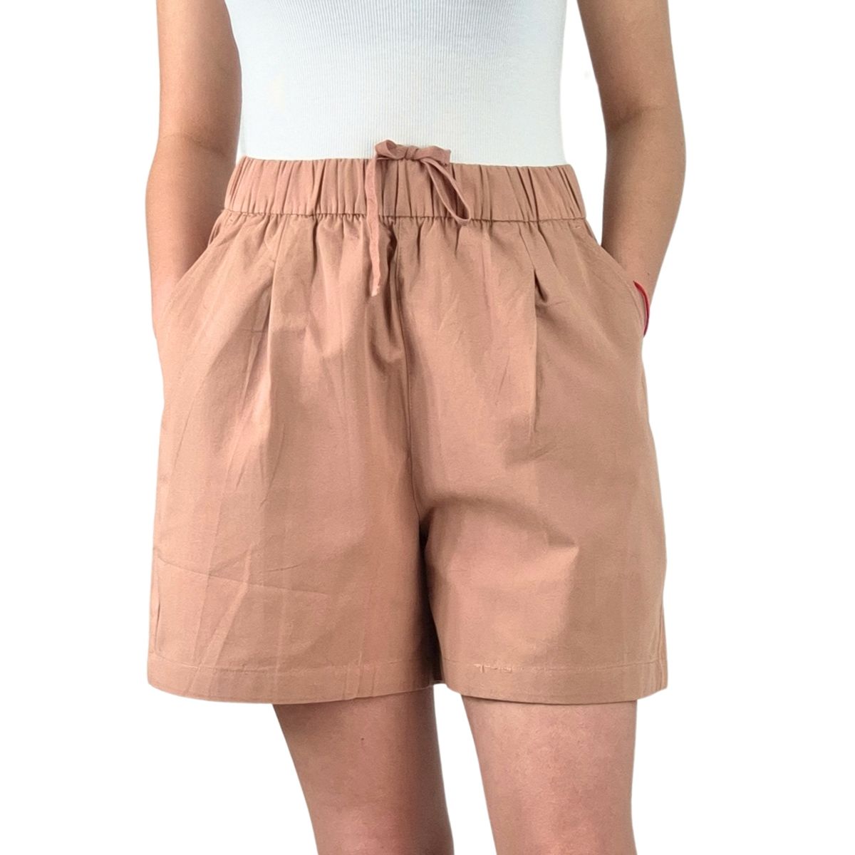 LIKE SHOP - Short Mujer Premium Casual Formal Tela Algodon Lavado Tiro Alto 411