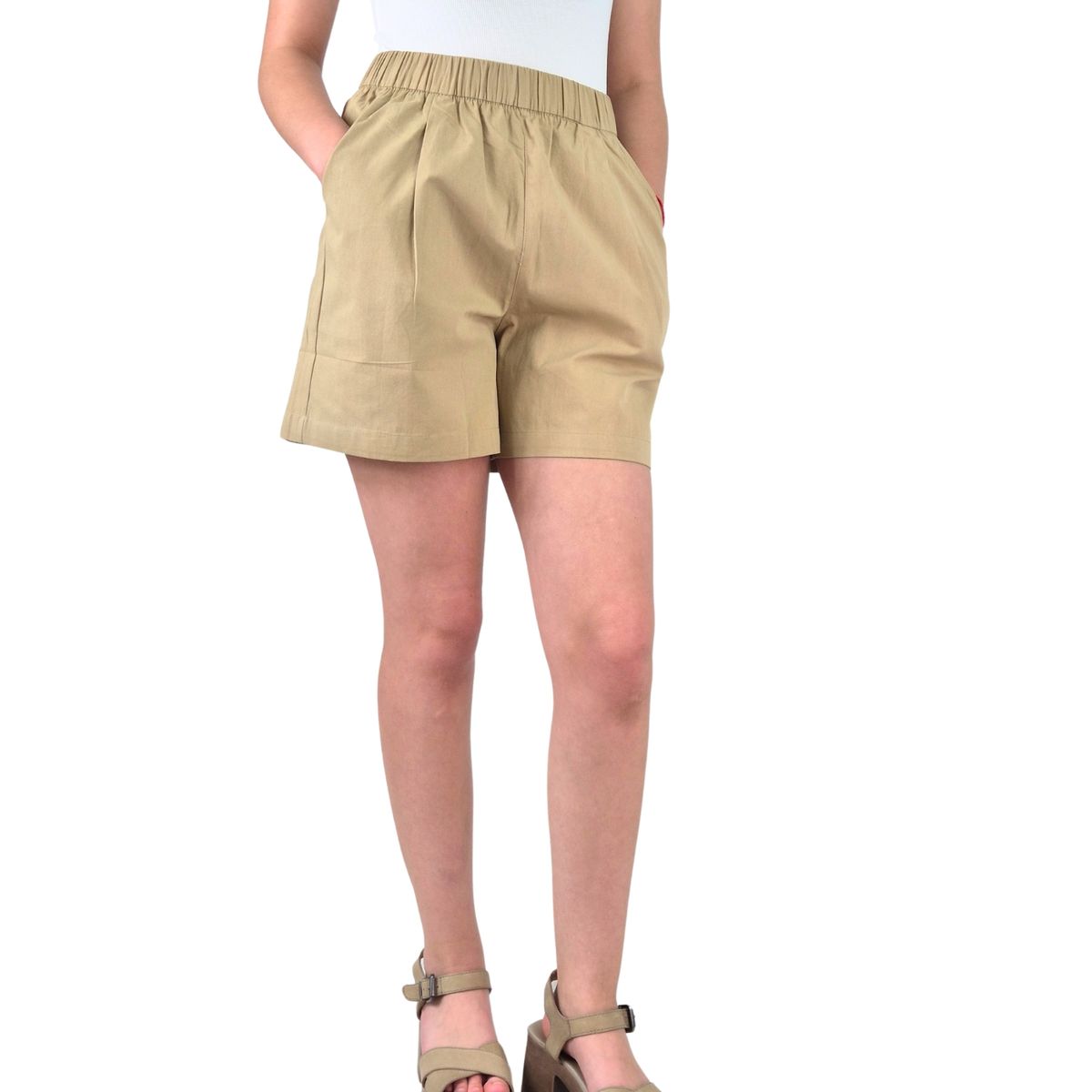 LIKE SHOP - Short Mujer Premium Casual Formal Tela Algodon Lavado Tiro Alto 411