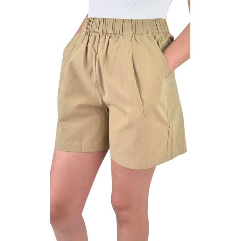 MPROPIA - Short Mujer Premium Casual Formal Tela Algodon Lavado Tiro Alto 411