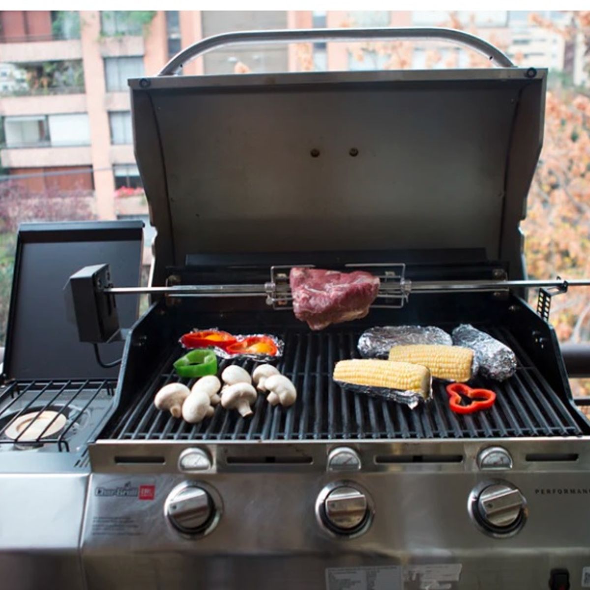 GENERICO - Motor spiedo 15kg  + tenedores +  espada  89 cm