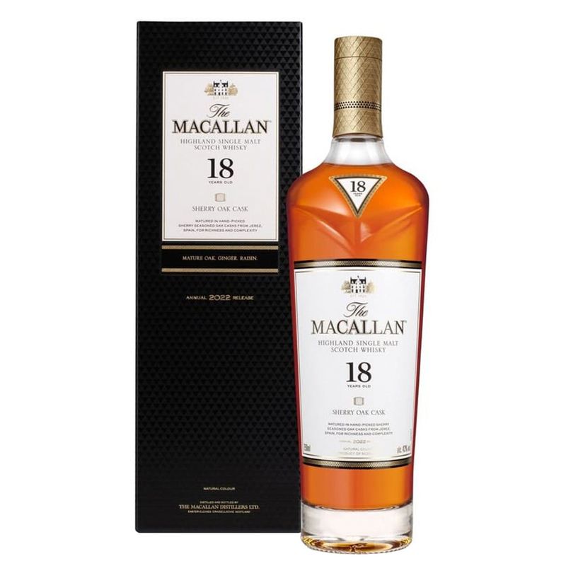 THE MACALLAN - Whisky The Macallan Single Malt Scotch 18 años Sherry Oak Cask