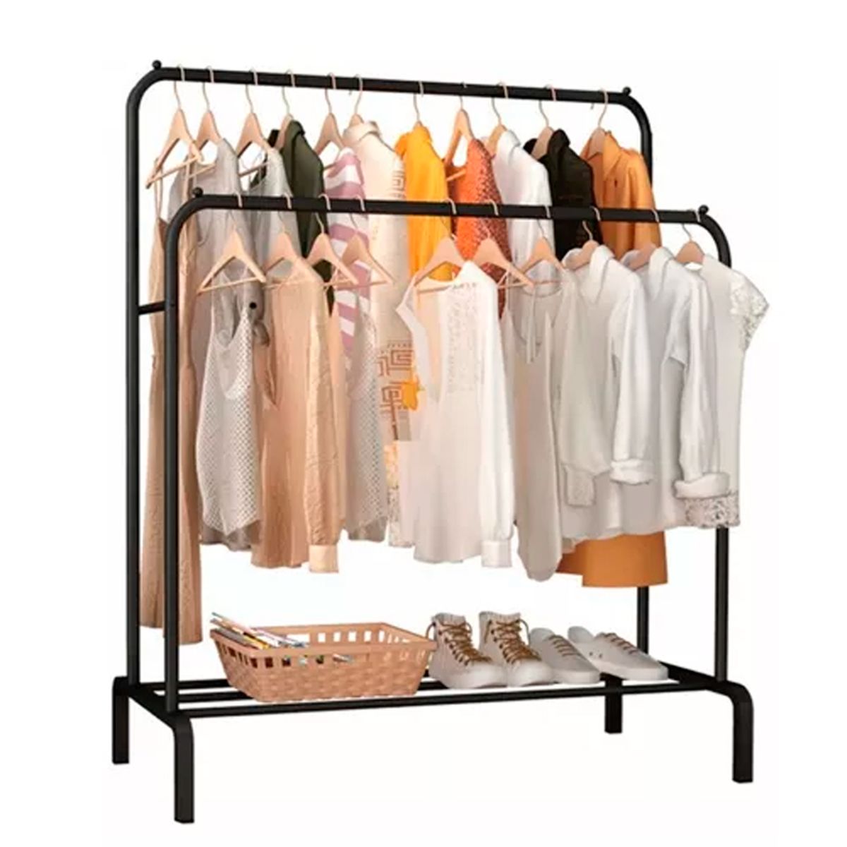 IRM - Perchero Metálico Doble para Closet Organizador Zapatos Colgador Ropa