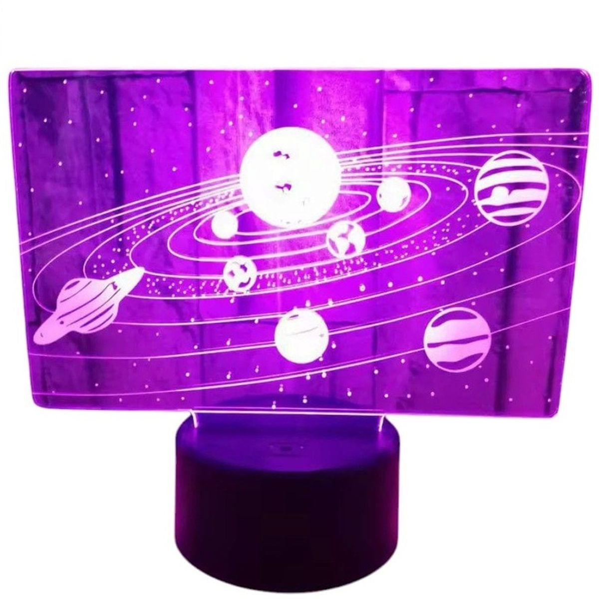 GENERICO - Lampara ilusión 3D Universo De 7 Colores