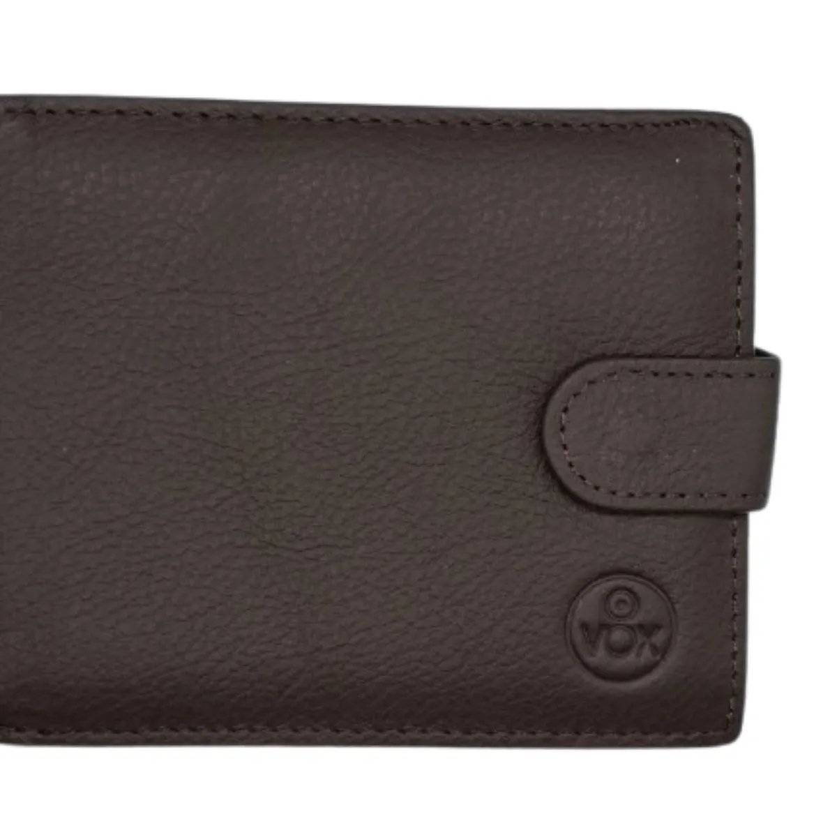 VOX - BILLETERA CUERO CAFE CON BROCHE VOX 68386C