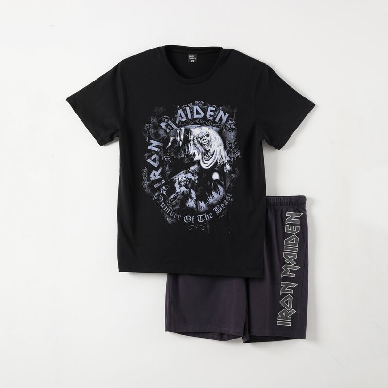 IRON MAIDEN - Pijama Hombre Skull Negro Iron Maiden