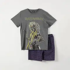 IRON MAIDEN - Pijama Hombre Calavera Gris