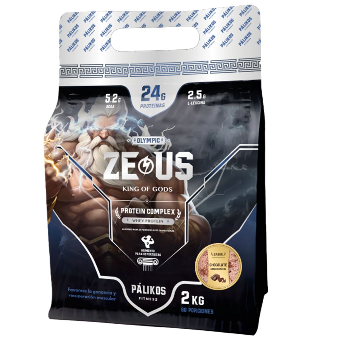 PALIKOS FITNESS - Proteína Zeus Complex 2kg Sabor Chocolate Formato Doypack