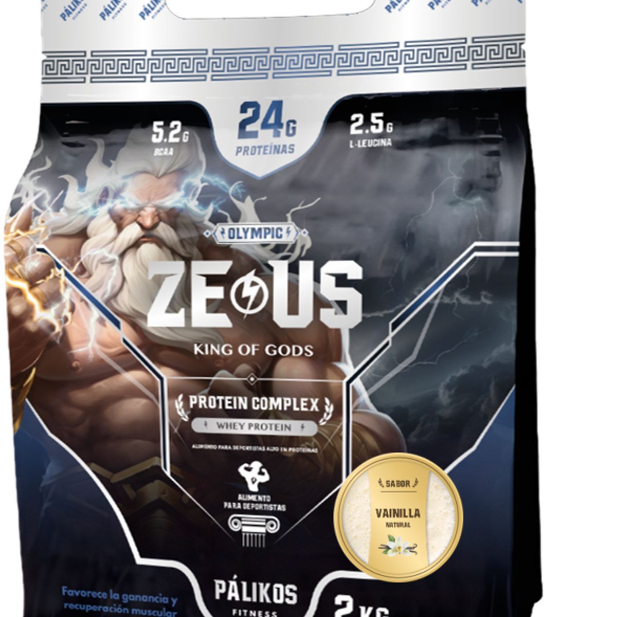 PALIKOS FITNESS - Proteína Zeus Complex 2kg Sabor Vainilla Formato Doypack