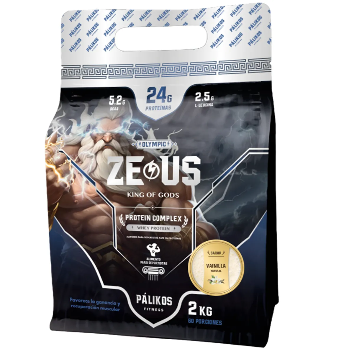 PALIKOS FITNESS - Proteína Zeus Complex 2kg Sabor Vainilla Formato Doypack