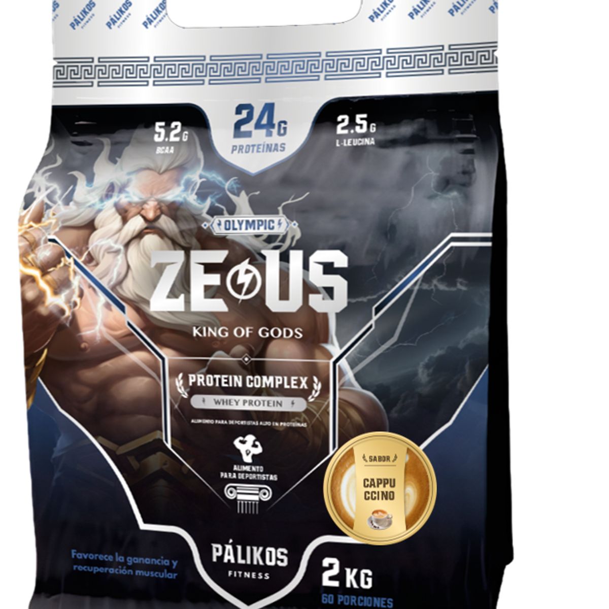 PALIKOS FITNESS - Proteína Zeus Complex 2kg Sabor Cappuccino Formato Doypack