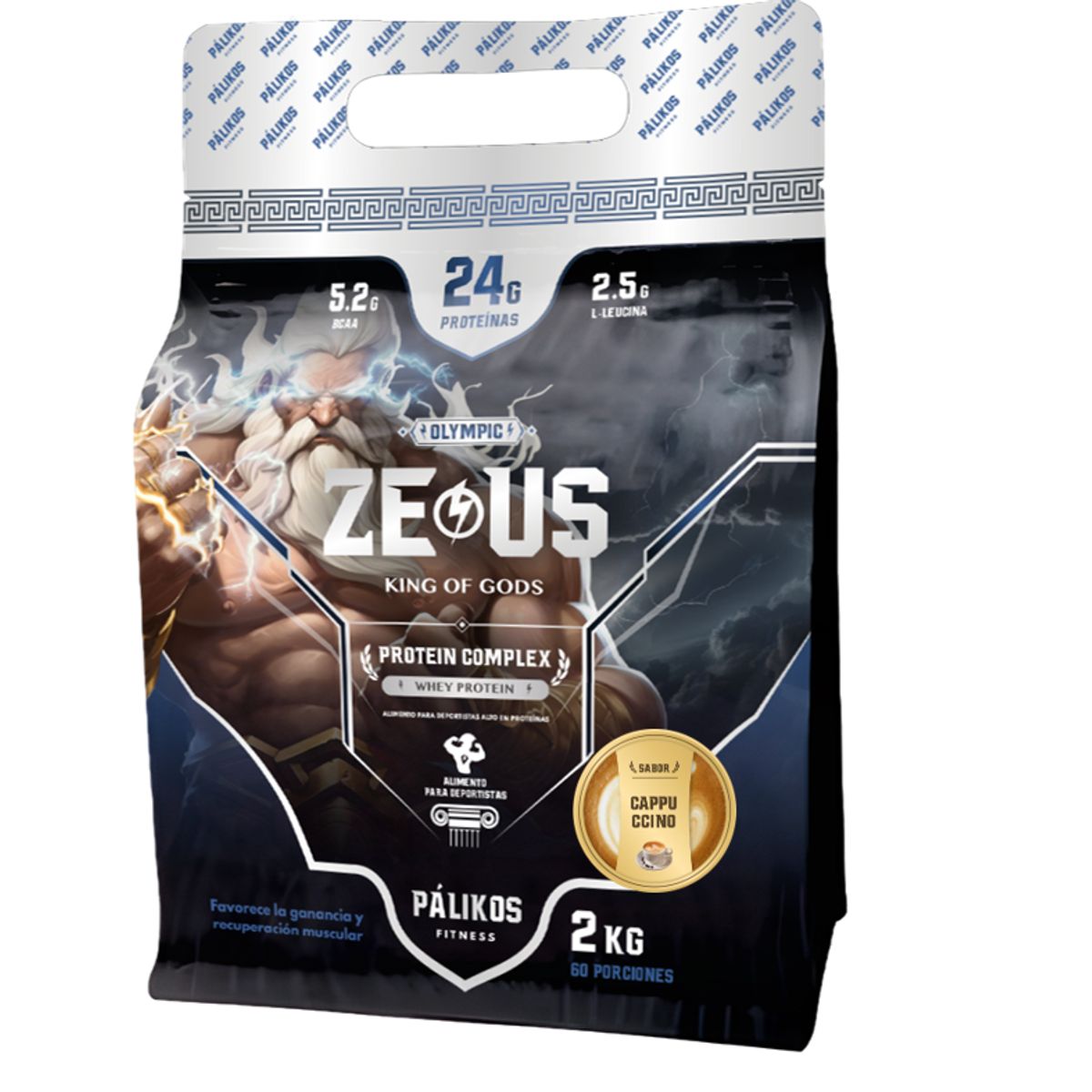PALIKOS FITNESS - Proteína Zeus Complex 2kg Sabor Cappuccino Formato Doypack