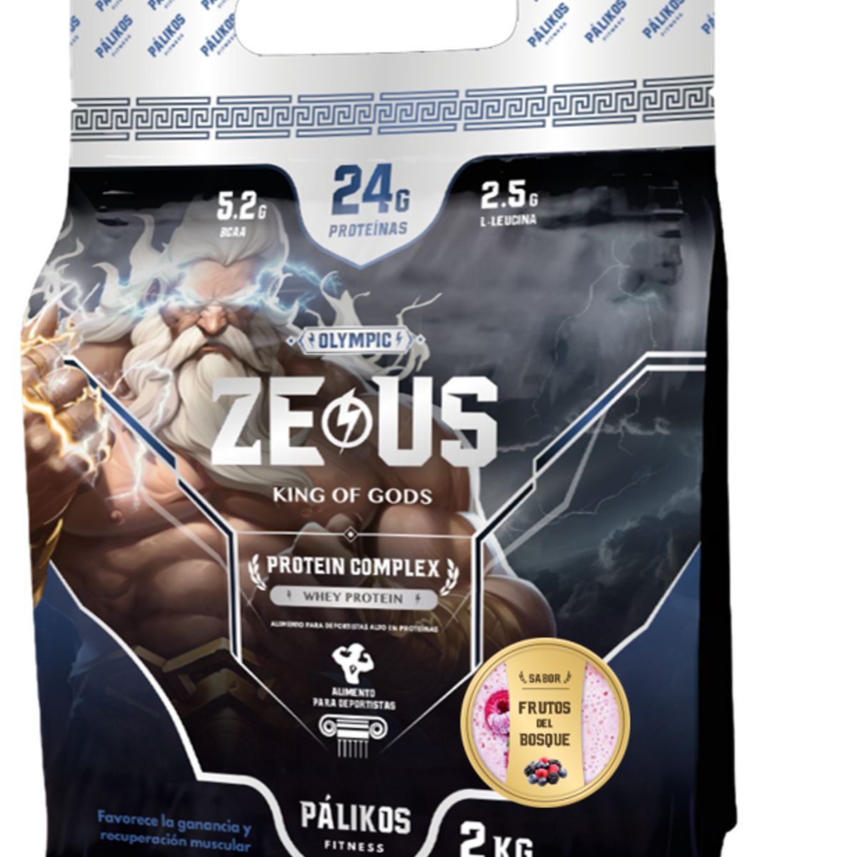 PALIKOS FITNESS - Proteína Zeus Complex 2kg Sabor Frutos del bosque Formato Doypack