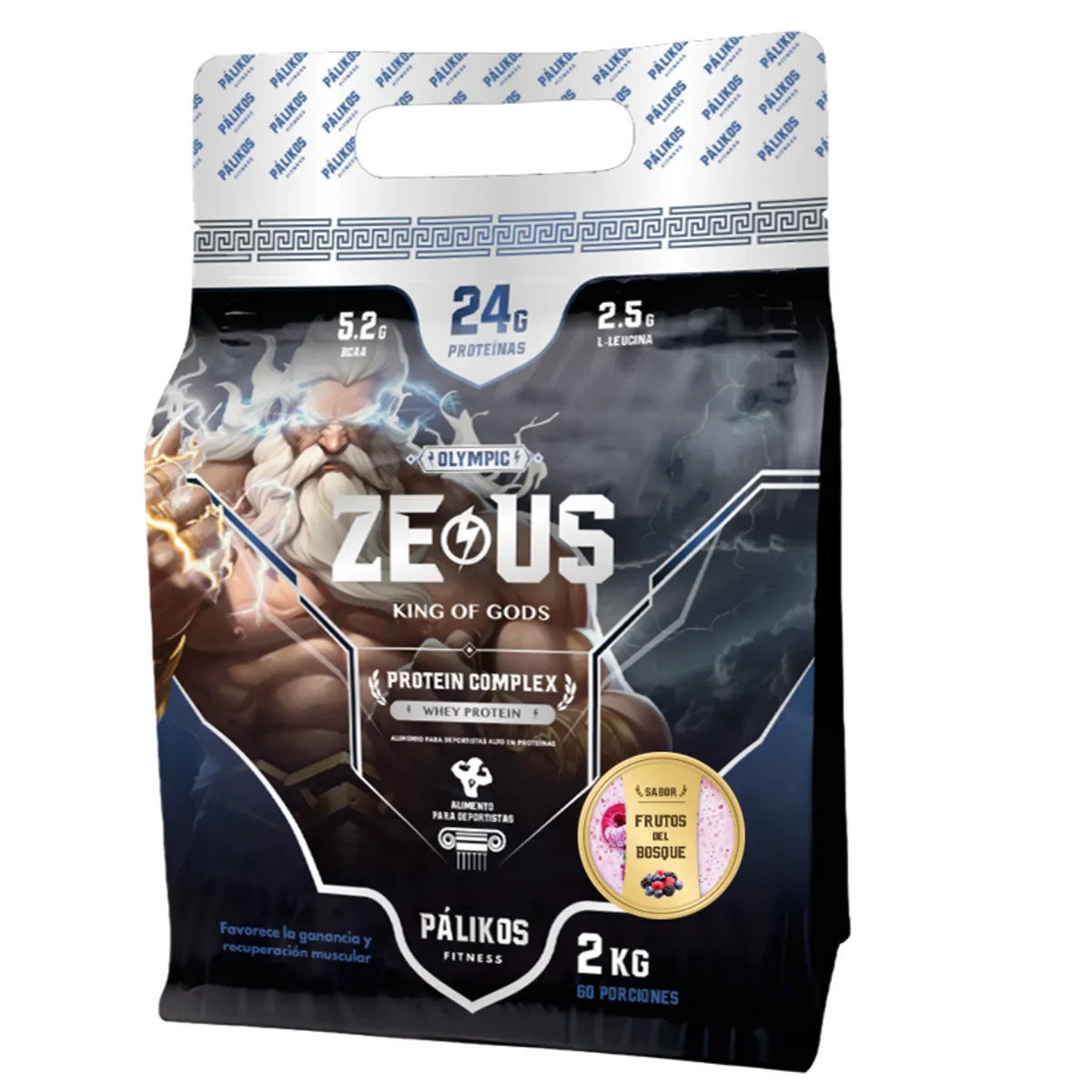 PALIKOS FITNESS - Proteína Zeus Complex 2kg Sabor Frutos del bosque Formato Doypack