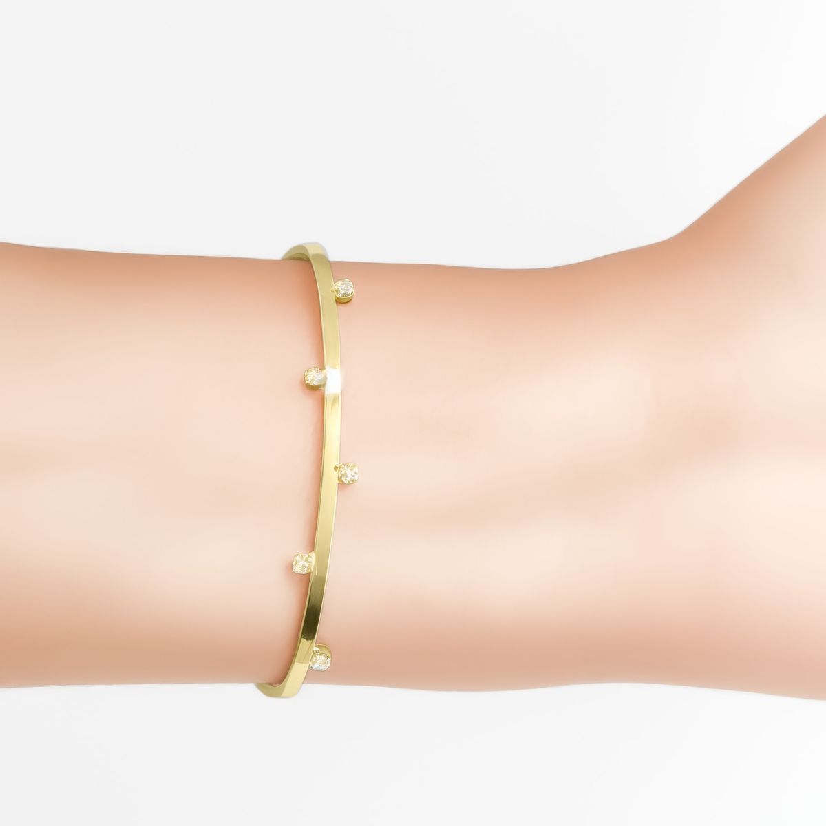 COGGIOLA - Pulsera Esclava Constanza 5 Circones Enchapado Oro 18K