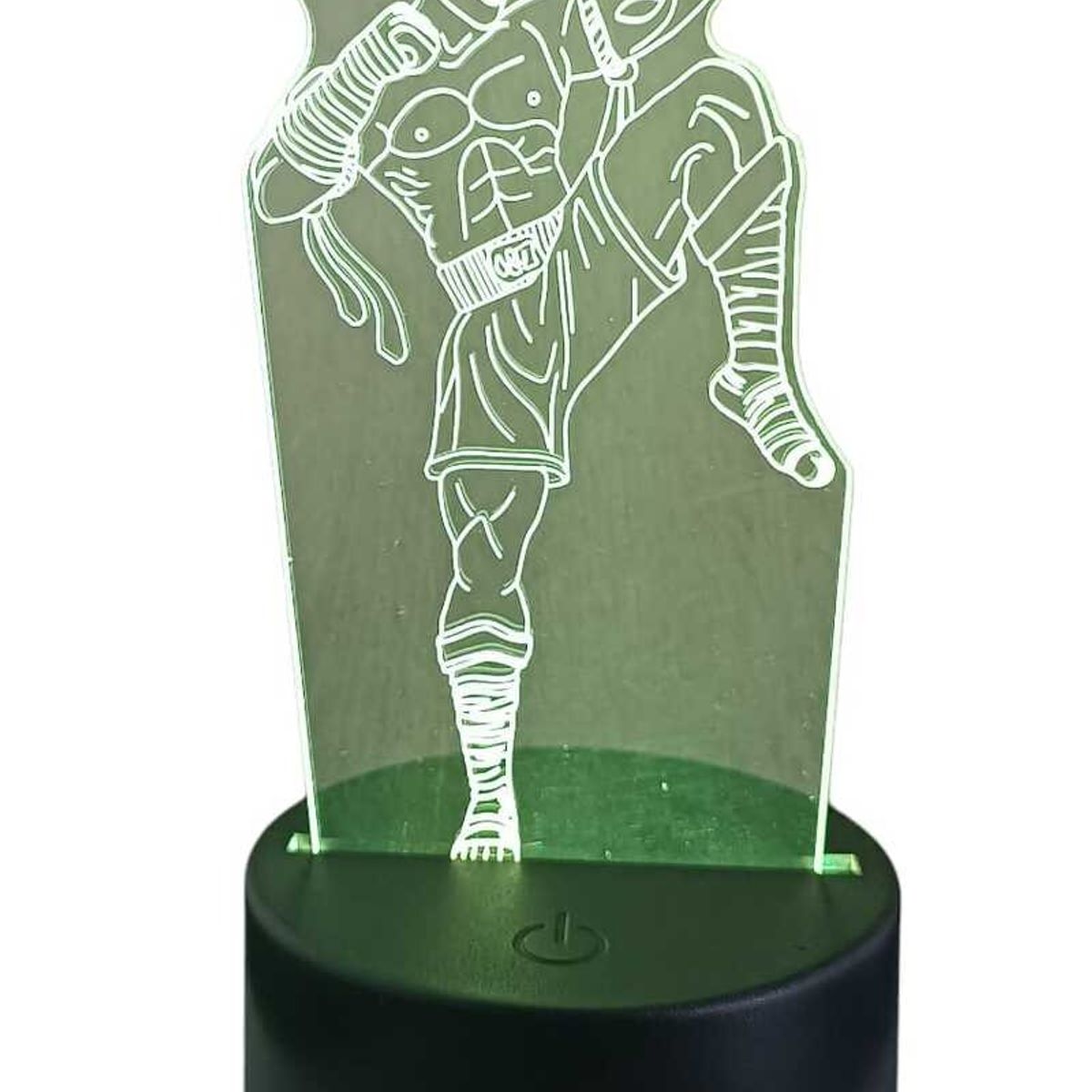 GENERICO - Lampara ilusión 3D Ninja Patada De 7 Colores