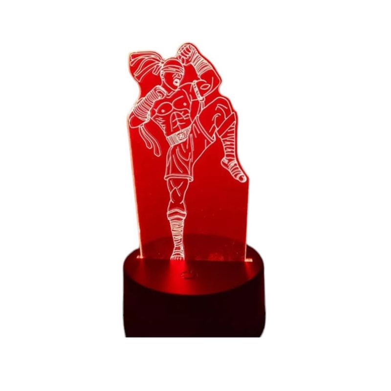 GENERICO - Lampara ilusión 3D Ninja Patada De 7 Colores