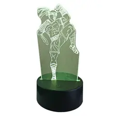 GENERICO - Lampara ilusión 3D Ninja Patada De 7 Colores