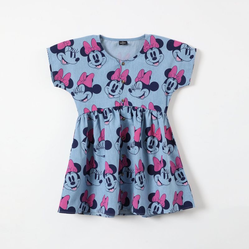 DISNEY - Vestido Niña Caras Minnie Denim Azul Disney