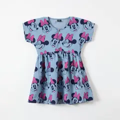 DISNEY - Vestido Niña Caras Minnie Denim Azul