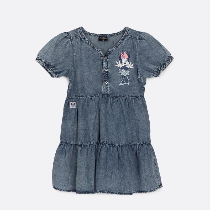 DISNEY - Vestido Niña Logo Minnie Denim Disney