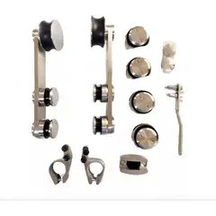 GENERICO - Corredera Puerta Shower Vidrio 8 A 12m Kit 1 Puerta Cromo