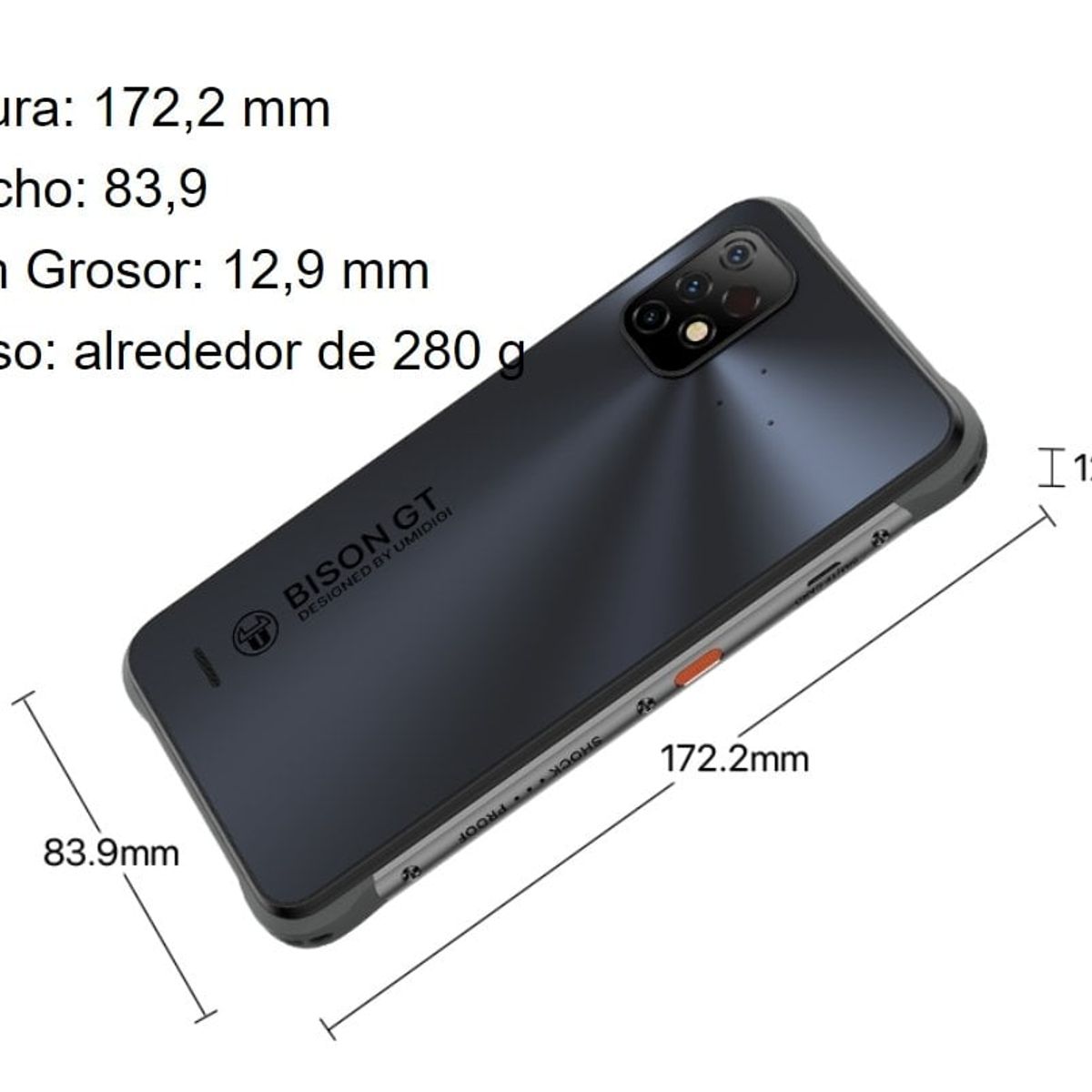 UMIDIGI - Umidigi BISON GT2 - Celular Indestructible Resiste Golpes Caídas Agua y Polvo - Dualsim NFC GPS