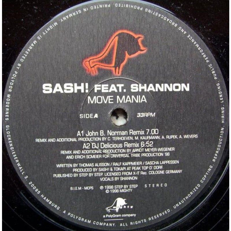GENERICO - Sash Feat Shannon  Move Mania Vinilo usado VG+