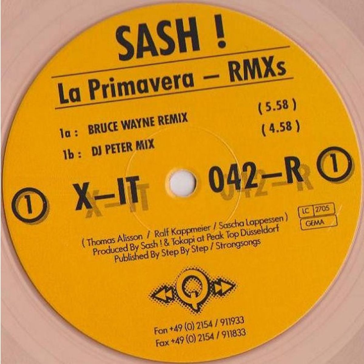 GENERICO - Sash  La Primavera Remixes - Vinilo usado VG+