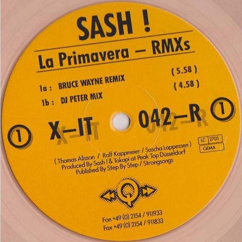 GENERICO - Sash  La Primavera Remixes - Vinilo usado VG+