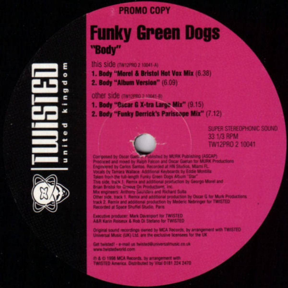 GENERICO - Funky Green Dogs  Body Vinilo usado  VG+ Default Title
