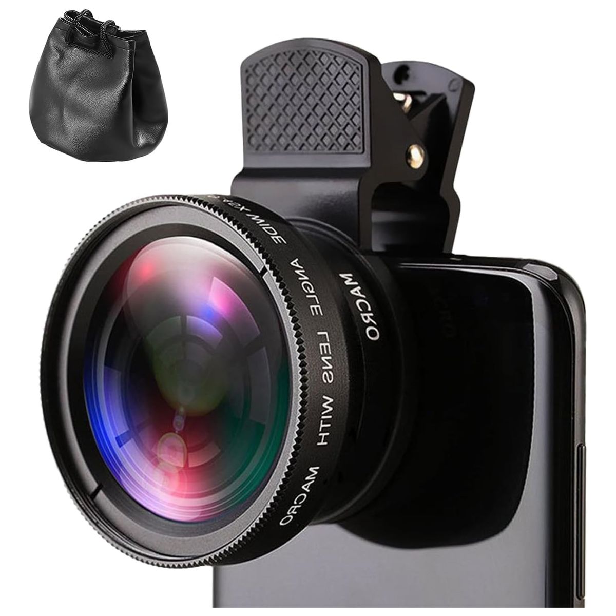 ATURE - Lente Para Celular Gran Angular + Macro Universal 045x 49uv Negro