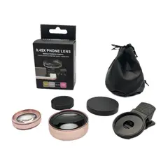 ATURE - Lente Para Celular Gran Angular + Macro Universal 045x 49uv Rosa
