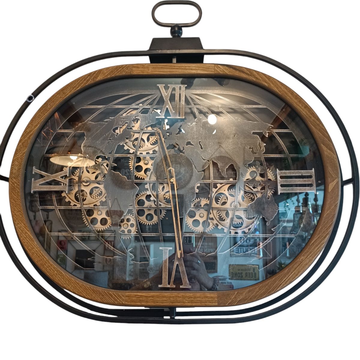 GENERICO - RELOJ PARED GRANDE CON ENGRANAJES EN MOVIMIENTO