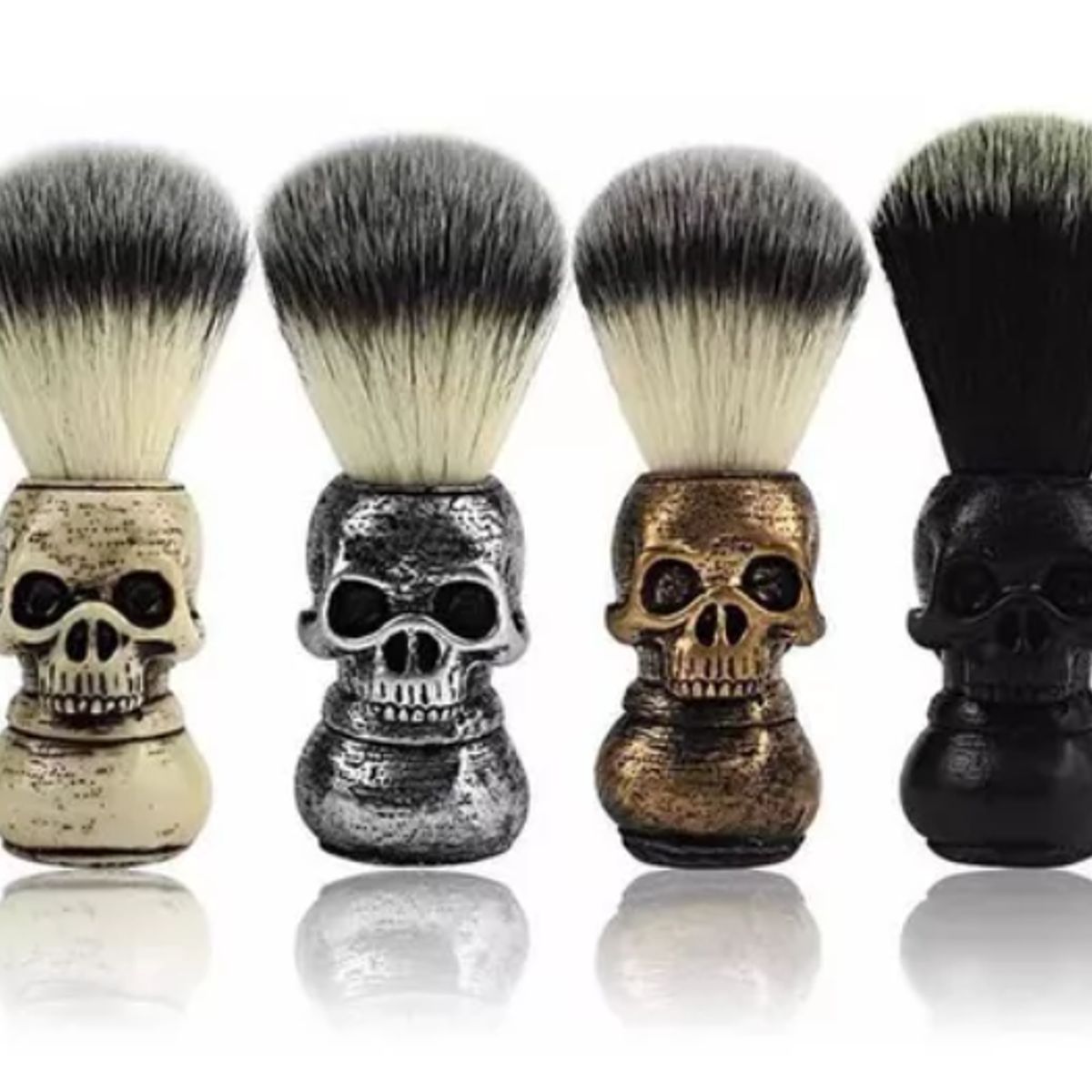 GENERICO - Brocha De Afeitar Barbero Hisopo Pelo Caballo Barbo PLATEADO