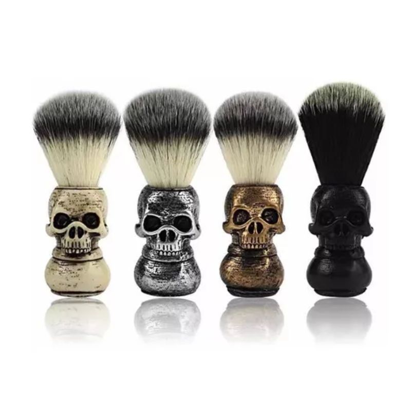 GENERICO - Brocha De Afeitar Barbero Hisopo Pelo Caballo Barbo PLATEADO