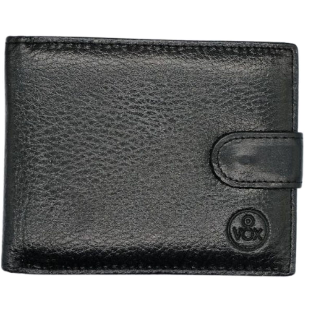 VOX - BILLETERA CUERO NEGRA CON BROCHE VOX 68386N