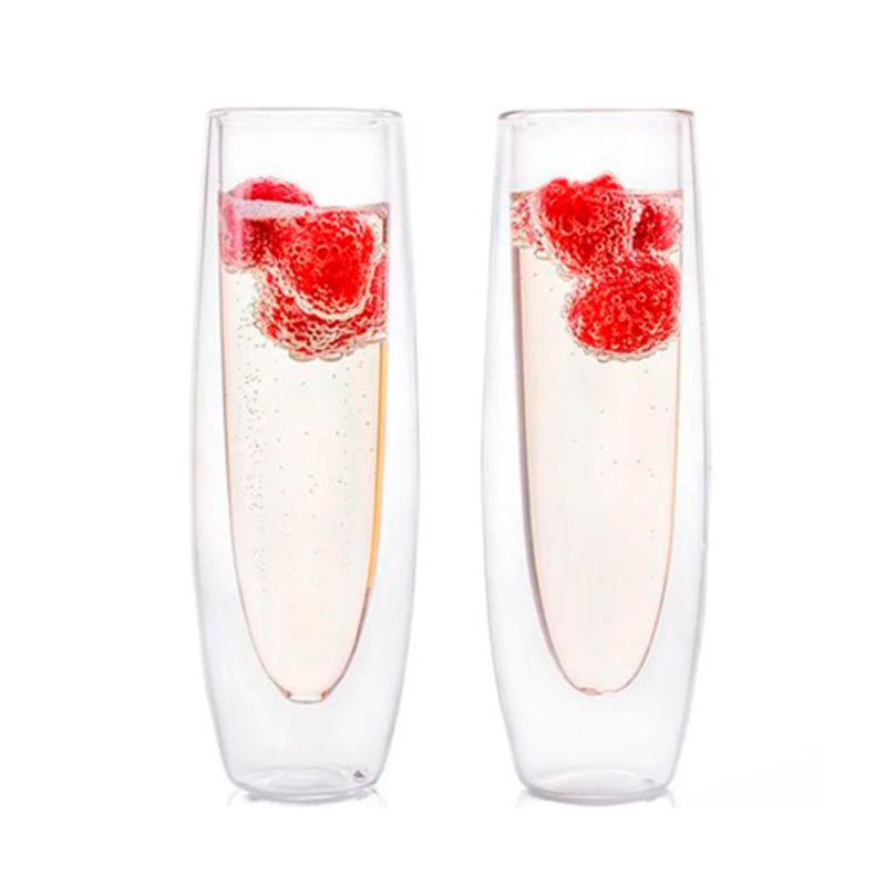 PERFECT CLASS - Set 4 Vasos Jugo 250ml Doble Pared Maleta