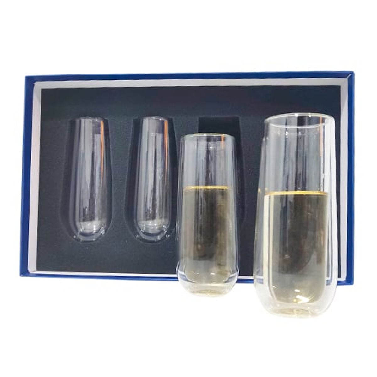 PERFECT CLASS - Set 4 Vasos Jugo 250ml Doble Pared Maleta