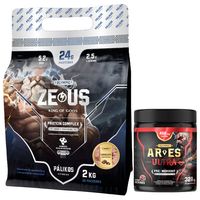 Proteína Zeus Complex 2kg Chocolate y Pre entreno Ares 321g