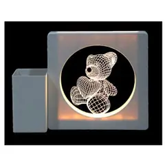 GENERICO - Lampara Led Oso Corazon Usb Soporte Para Bolígrafo.