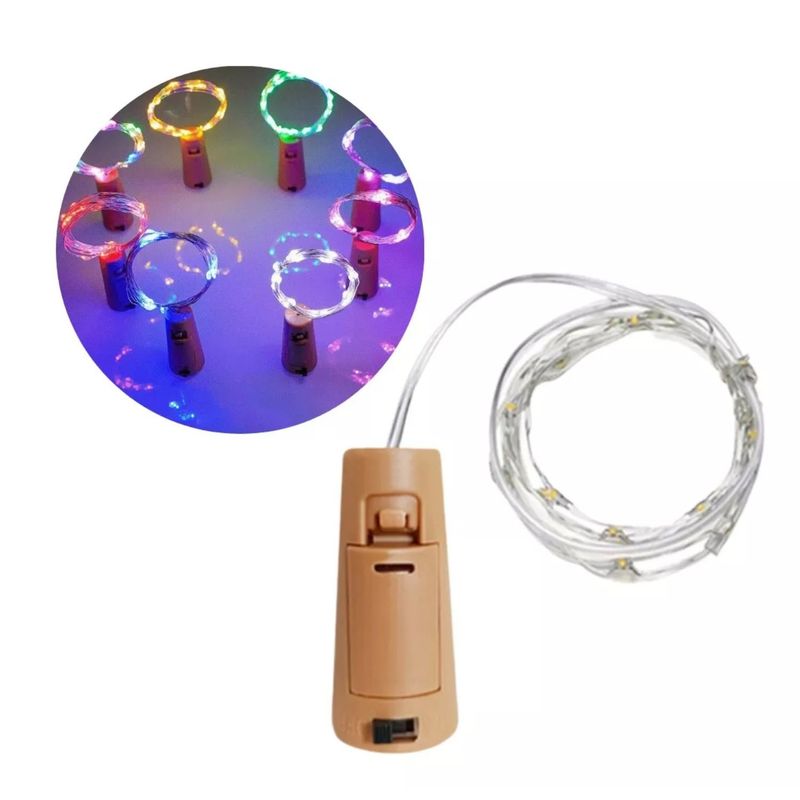 GENERICO - Luces Corcho Hada Alambre Paquete De 20 Micro Led Multicolor.