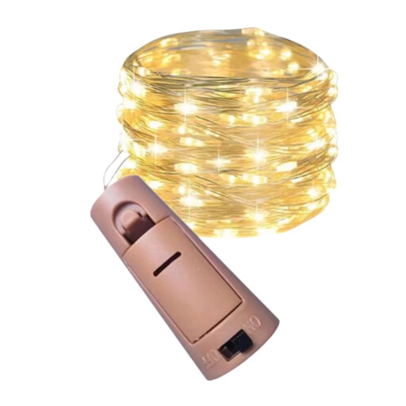 GENERICO - Luces Corcho Hada Alambre Paquete De 20 Micro Led Calida