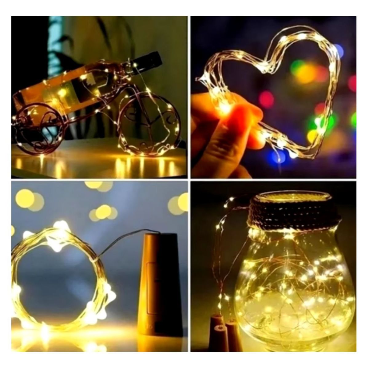 GENERICO - Luces Corcho Hada Alambre Paquete De 20 Micro Led Calida.