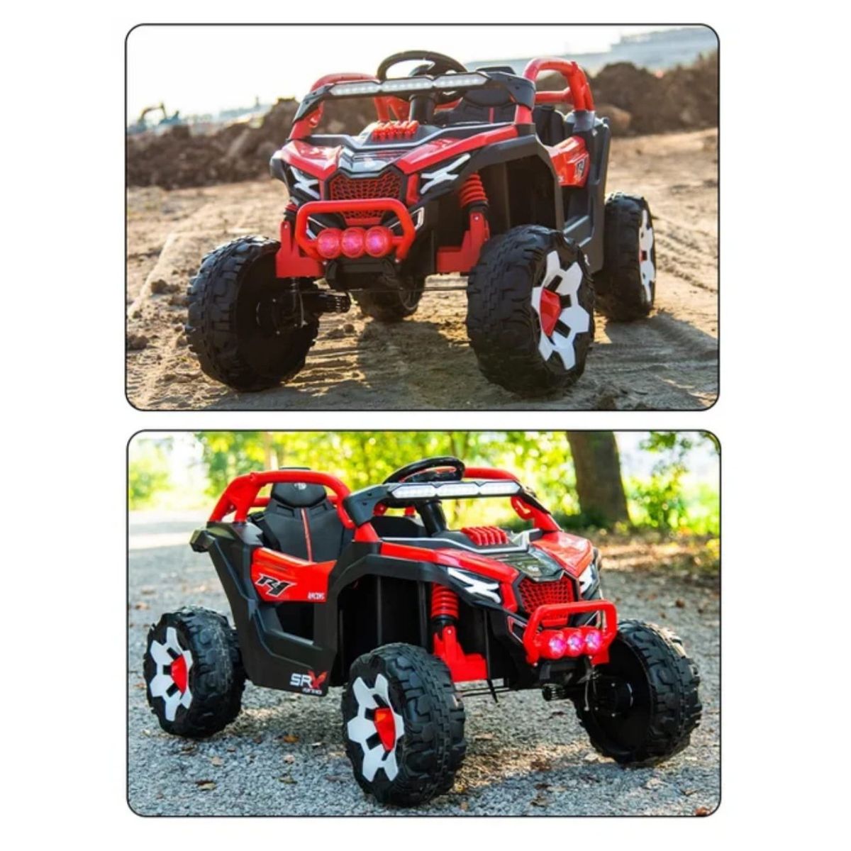 GENERICO - Auto a Bateria Utv 4x4 Con control Remoto Rojo