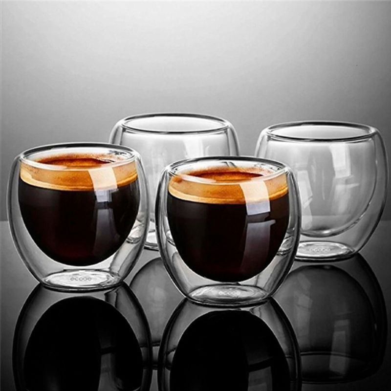 PERFECT CLASS - Set 4 Vasos de Café 250ml Doble Pared