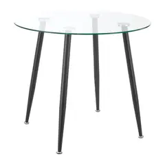 PANDALINO - Mesa Lagos (metal negro) - Blanco - 80 cm