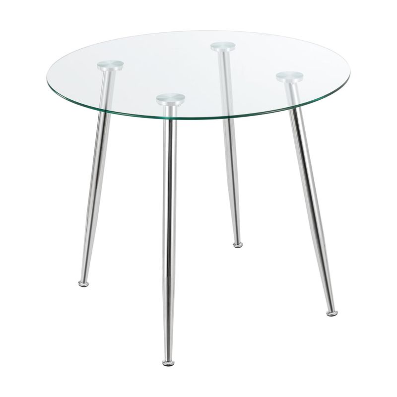 PANDALINO - Mesa Lagos (metal cromo) - Blanco - 80 cm