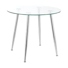 PANDALINO - Mesa Lagos (metal cromo) - Blanco - 120 cm