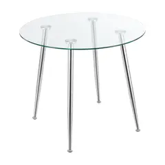 PANDALINO - Mesa Lagos (metal cromo) - Blanco - 100 cm