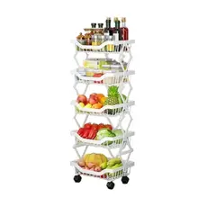 EVERSO - Estante organizador plegable resistente de 5 niveles ruedas
